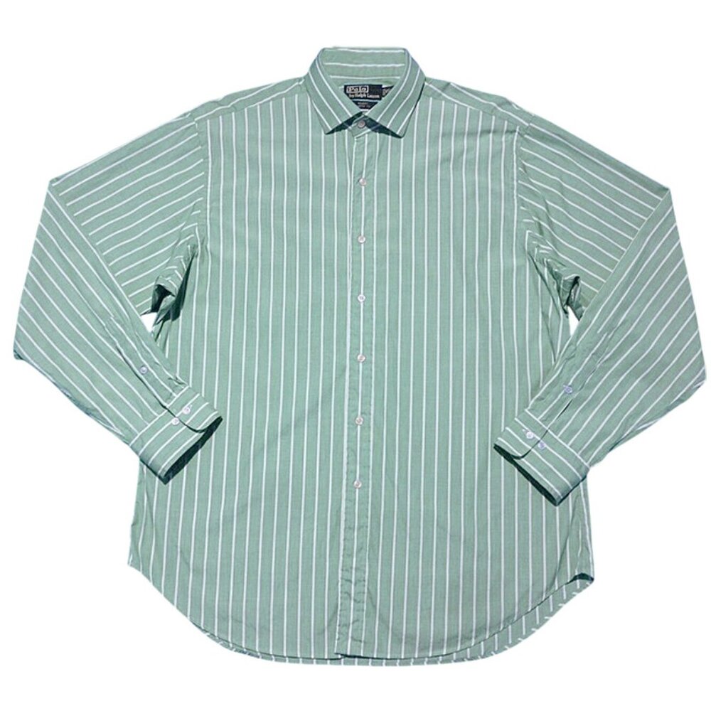 NEW Polo Ralph Lauren Regent Dress Shirt! 16 16.5 Long Classic Fit Green Stripe